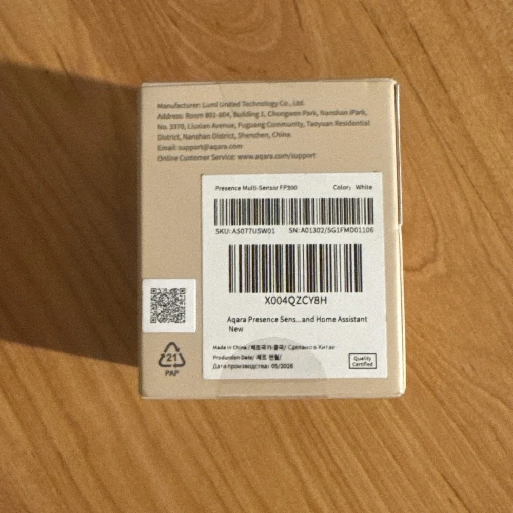 Aqara FP300 Presence Multi-Sensor mmWave Matter Thread Smart Home - New/ Sealed